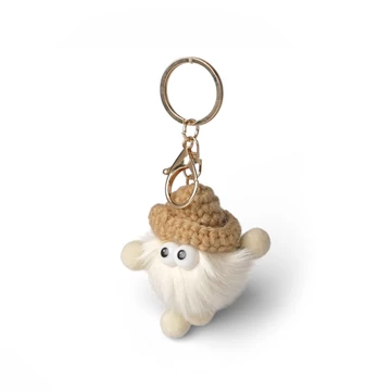 Táskadísz, manó, Little Elf Bag Charm, bézs színben