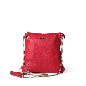 Női olasz bőr átvetős táska, Isabella Crossbody Bag, piros színben