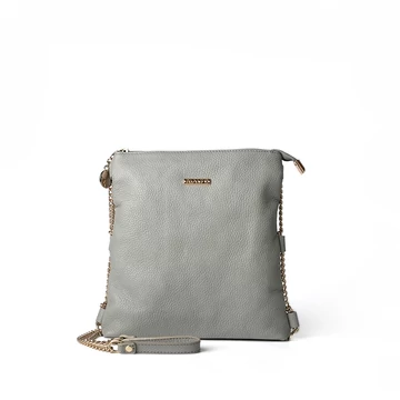 Női olasz bőr átvetős táska, Isabella Crossbody Bag, szürke színben