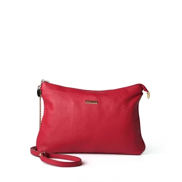 Női olasz bőr átvetős táska, Isabella Crossbody Bag, piros színben