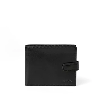 Férfi olasz bőr pénztárca, Vachetta Leather Wallet, fekete színben