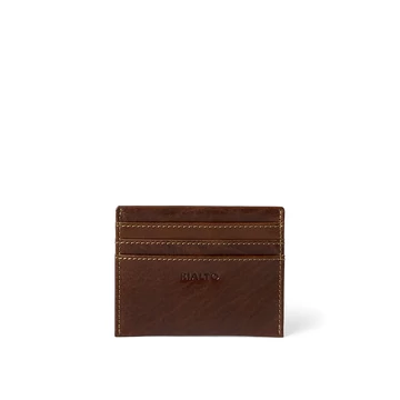Férfi olasz bőr kártyatartó, Vachetta Leather Cardholder, sötétbarna színben