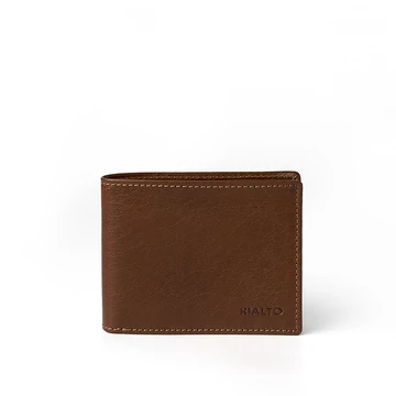 Férfi olasz bőr pénztárca, Vachetta Leather Wallet, sötétbarna színben
