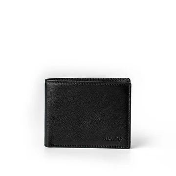 Férfi olasz bőr pénztárca, Nappa Leather Wallet, fekete színben