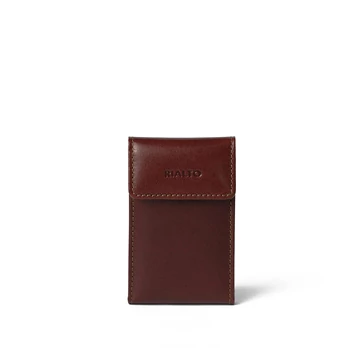 Unisex olasz bőr kártyatartó,  Leather Cardholder Small, sötétbarna színben
