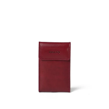 Női olasz bőr kártyatartó,  Leather Cardholder Small, piros színben