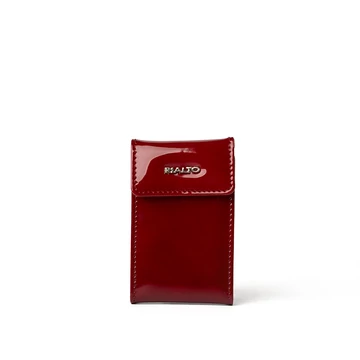 Női olasz lakkbőr kártyatartó, Patent Leather Cardholder Small, piros színben