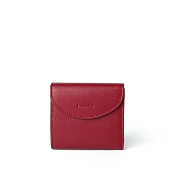 Női olasz bőr pénztárca, Nappa Leather Wallet Midi, piros színben