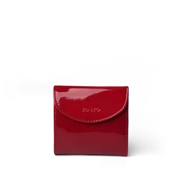Női olasz lakkbőr pénztárca, Patent Leather Wallet Midi, piros színben