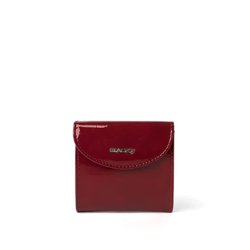 Női olasz lakkbőr pénztárca, Patent Leather Wallet Midi, piros színben