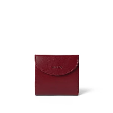 Női olasz  bőr pénztárca, Leather Wallet Midi, piros színben
