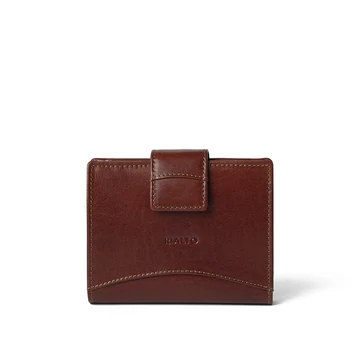 Női olasz  bőr pénztárca, Leather Wallet Midi, barna színben