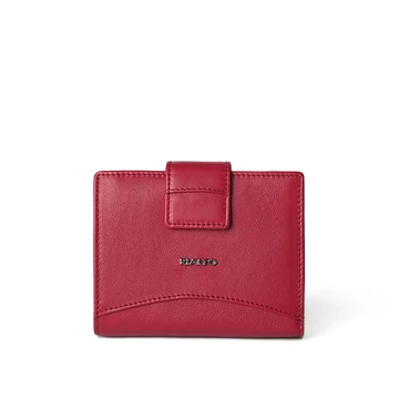 Női olasz bőr pénztárca, NappaLeather Wallet Midi, piros színben