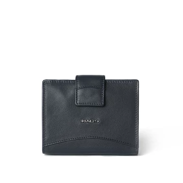 Női olasz bőr pénztárca, NappaLeather Wallet Midi, kék színben