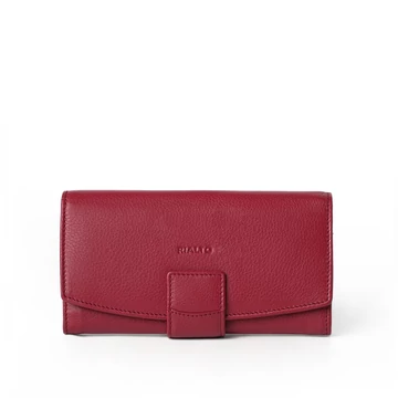 Női olasz bőr pénztárca, Nappa Leather Wallet Grande, piros színben