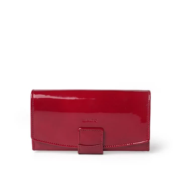 Női olasz lakkbőr pénztárca, Patent Leather Wallet Grande, piros színben