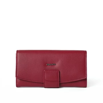 Női olasz bőr pénztárca, Nappa Leather Wallet Grande, piros színben