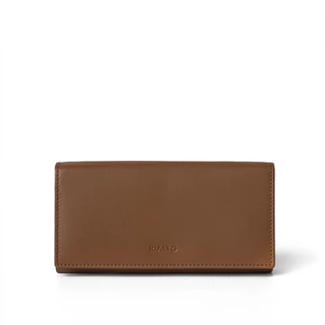 Női olasz bőr pénztárca, Nappa Leather Wallet Grande, barna színben