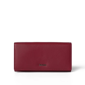 Női olasz bőr pénztárca, Nappa Leather Wallet Grande, piros színben