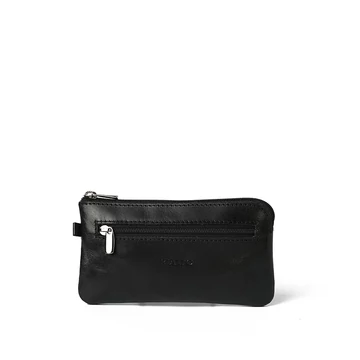 Unisex olasz bőr kulcstartó, Leather Keyholder, fekete színben