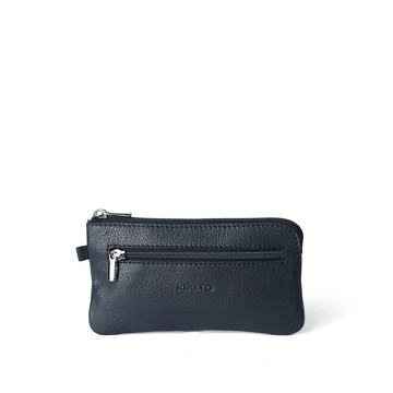 Unisex olasz bőr kulcstartó, Nappa Leather Keyholder, sötétkék színben