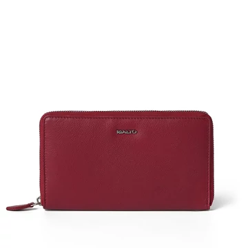 Női olasz bőr pénztárca, Nappa Leather Wallet Grande, piros színben