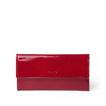 Női olasz lakkbőr pénztárca, Patent Leather Wallet Grande, piros színben