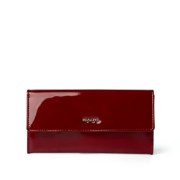 Női olasz lakkbőr pénztárca, Patent Leather Wallet Grande, piros színben