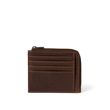 Férfi olasz bőr pénztárca, Vachetta Leather Wallet, sötétbarna színben