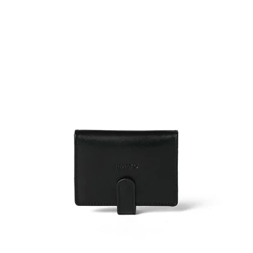 Olasz bőr kártyatartó,  Leather Cardholder, fekete színben