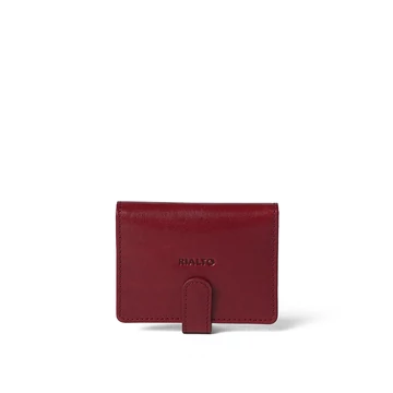 Olasz bőr kártyatartó,  Leather Cardholder, piros színben