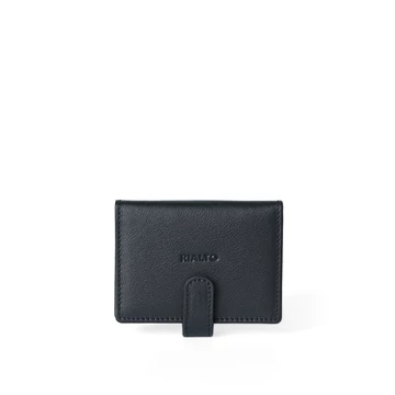 Olasz bőr kártyatartó, Nappa Leather Cardholder, fekete színben