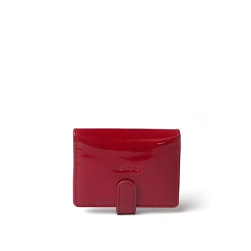 Olasz lakkbőr kártyatartó, Patent Leather Cardholder, piros színben