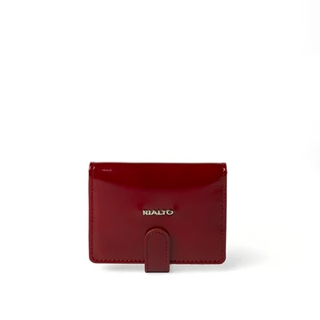 Olasz lakkbőr kártyatartó, Patent Leather Cardholder, piros színben