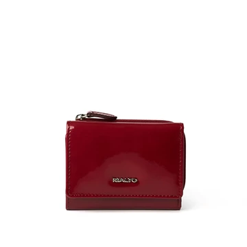 Női olasz lakkbőr pénztárca, Patent Leather Wallet Midi, piros színben