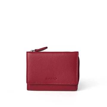 Női olasz bőr pénztárca, Nappa Leather Wallet Midi, piros színben