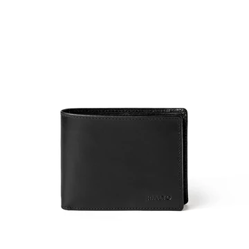 Férfi olasz bőr pénztárca, Vachetta Leather Wallet, fekete színben