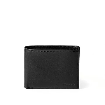Férfi olasz bőr pénztárca, Nappa Leather Wallet, fekete színben