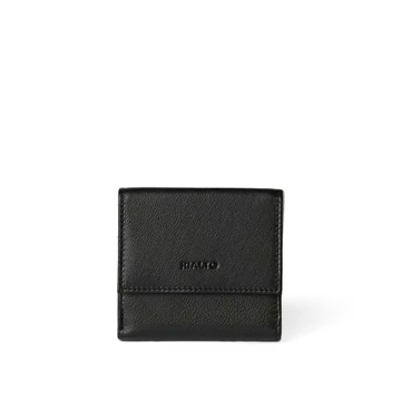 Női olasz  bőr pénztárca, Nappa Leather Wallet Midi, fekete színben