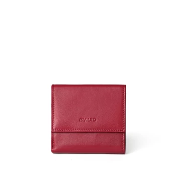 Női olasz bőr pénztárca, Nappa Leather Wallet Midi, piros színben