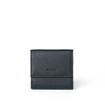 Női olasz  bőr pénztárca, Nappa Leather Wallet Midi, sötétkék színben
