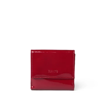 Női olasz lakkbőr pénztárca,Patent Leather Wallet Midi, piros színben