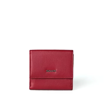 Női olasz bőr pénztárca, Nappa Leather Wallet Midi, piros színben