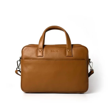  Olasz bőr laptoptáska, Andrea Nappa Laptop Bag, világosbarna színben