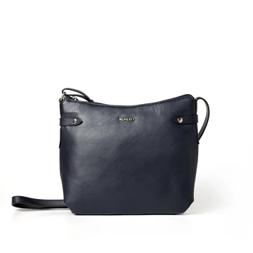 Női olasz bőr válltáska, Crossbody Bag, sötétkék színben