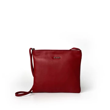 Női olasz bőr válltáska, Crossbody Bag, piros színben