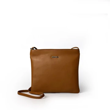 Női olasz bőr válltáska, Crossbody Bag, világosbarna színben