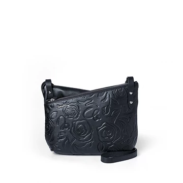 Női olasz bőr átvetős táska, Rosa Crossbody Bag, sötétkék színben