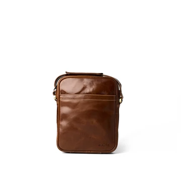 Férfi olasz bőr autóstáska, Tiziano Car Bag, barna színben