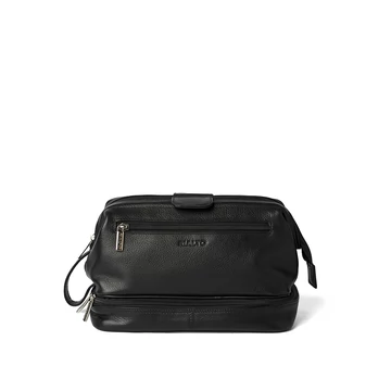 Férfi olasz bőr neszeszer, Nico Toiletry Bag, fekete színben